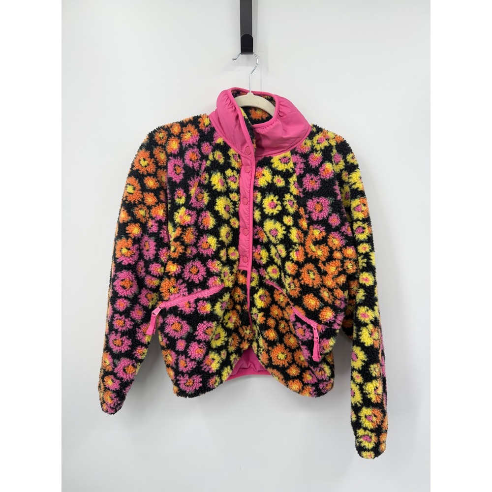 FP Movement Rocky Ridge Fleece Jacket Women S Pink‎ Floral Printed Sherpa